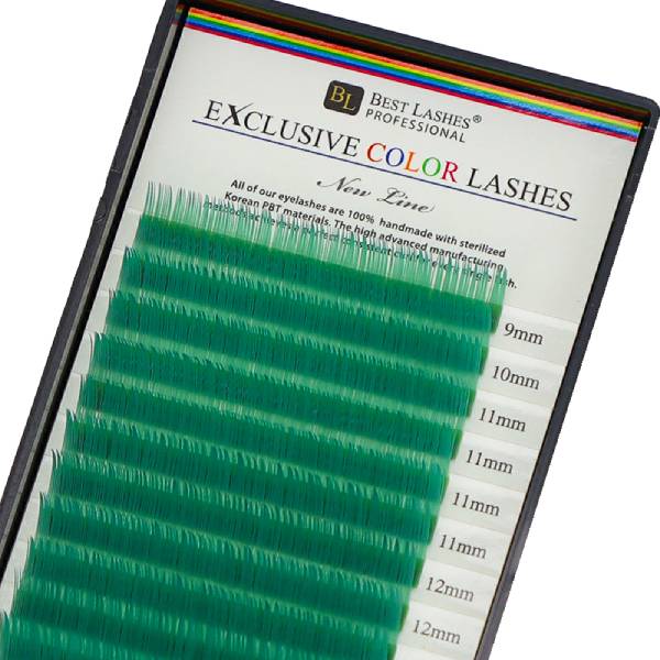 Pastelové mihalnice mix dĺžok C, 0,20 X 9-14 mm - Emerald